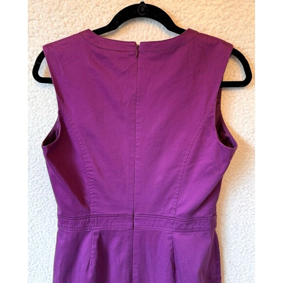 Tahari Arthur Levine Dress Women’s Size 8 Purple Sleeveless Short Ruffle Stretch - Picture 4 of 8